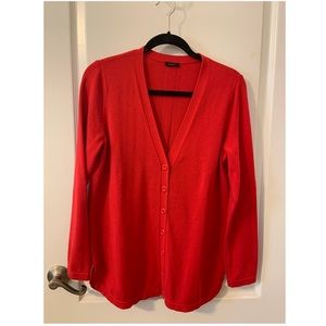 TALBOTS Red V Neck Button Down Cardigan MEDIUM